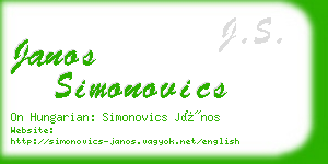 janos simonovics business card